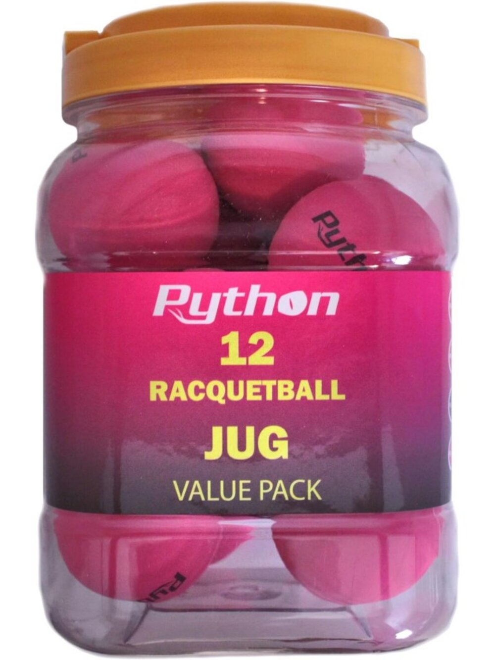 12-Pack Pink Racquetballs in Jug - High-Performance, Durable & Vibrant Color